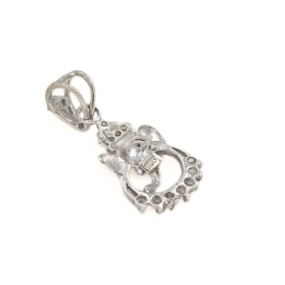 Premium 925 Silver White CZ Ganesha Pendant – Elegant Sparkling Devotional Jewelry
