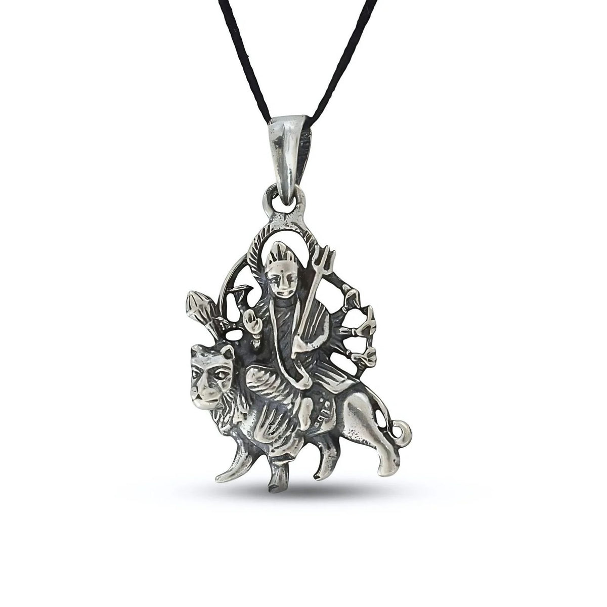 925 Sterling Silver Maa Bhawani Charm Pendant – Sacred Spiritual Protection Jewelry