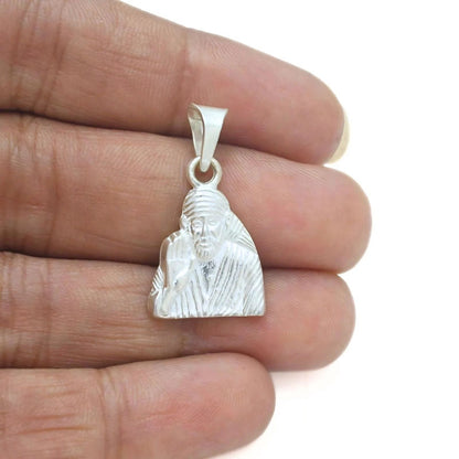 Real Sterling Silver Sai Baba Symbol Pendant – Religious Blessing Jewelry