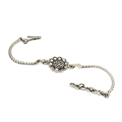 Real Sterling Silver Bracelet Floral Rakhi 6.5"