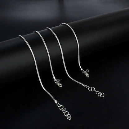 925 Sterling Silver women snake Chain Anklet Pair 10"
