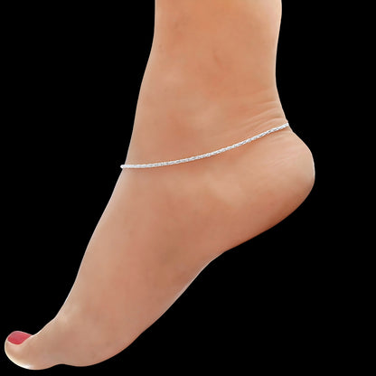 Daily Wear Real Silver Chain Anklet Payal for Girls & Women