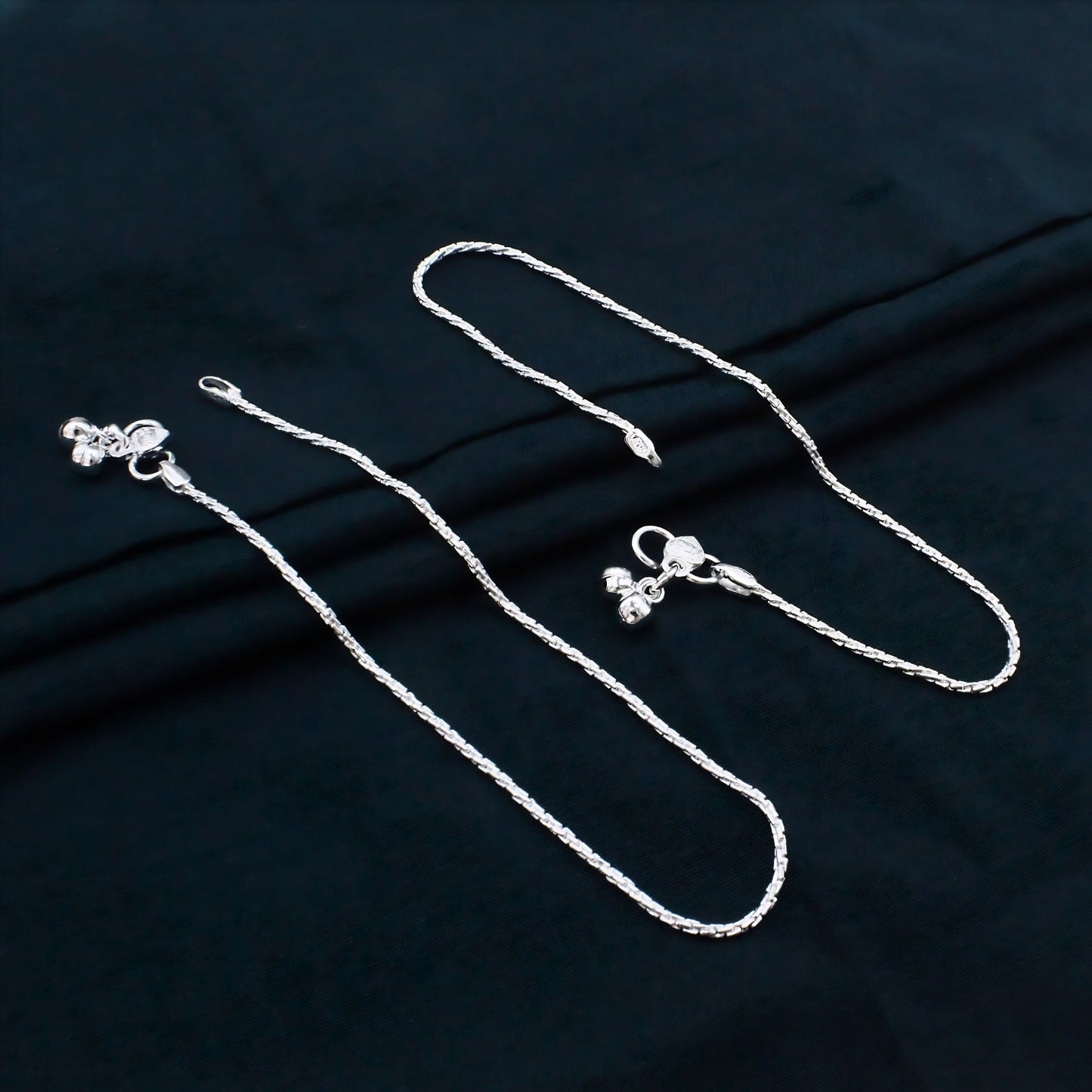 Daily Wear Real Silver Chain Anklet Payal for Girls & Women