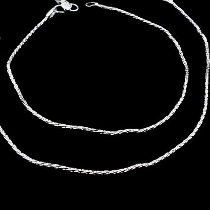 Daily Wear Real Silver Chain Anklet Payal for Girls & Women