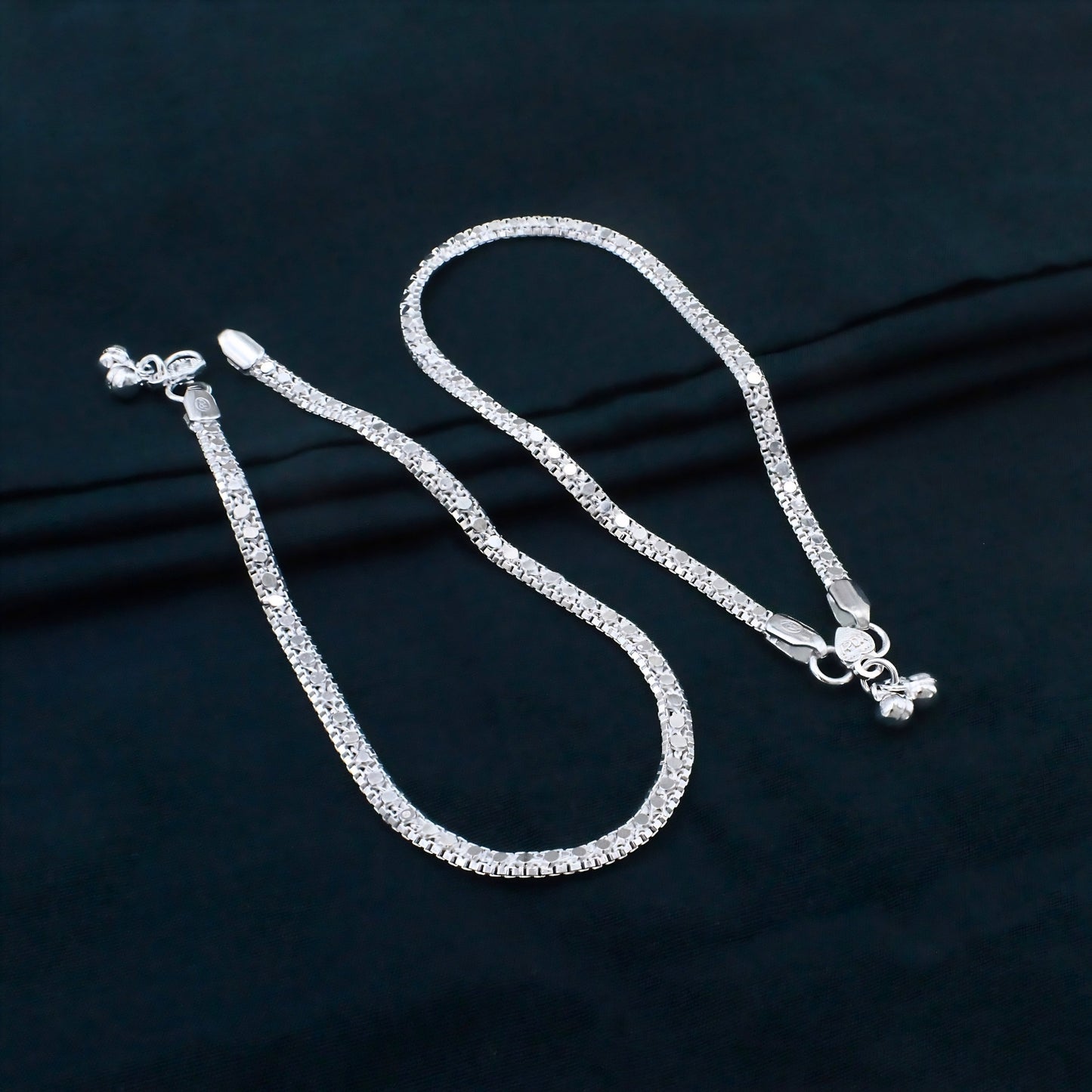 Real Silver Chandi Ki Jhanjhar Anklet for women 10.3 in