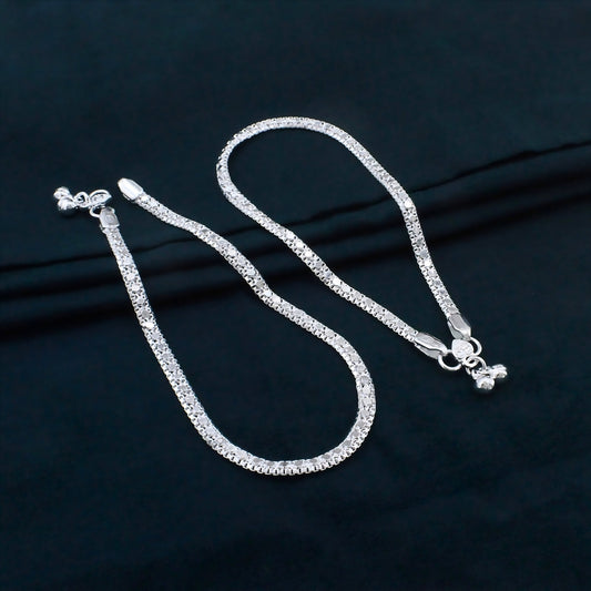 Real Silver Chandi Ki Jhanjhar Anklet for women 10.3 in