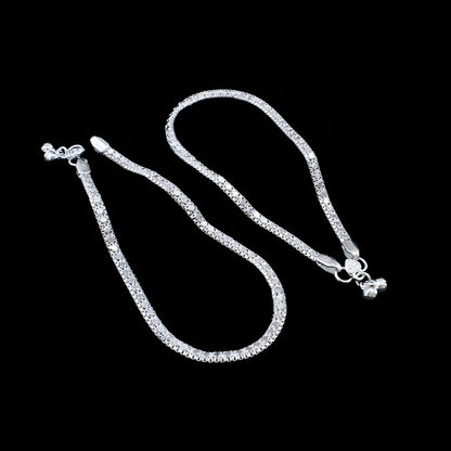 Real Silver Chandi Ki Jhanjhar Anklet for women 10.3 in