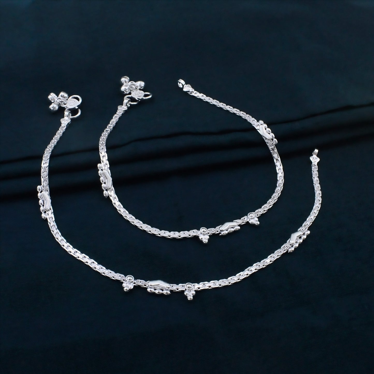 Traditional Real Silver Payal Anklet for Women - Pair
