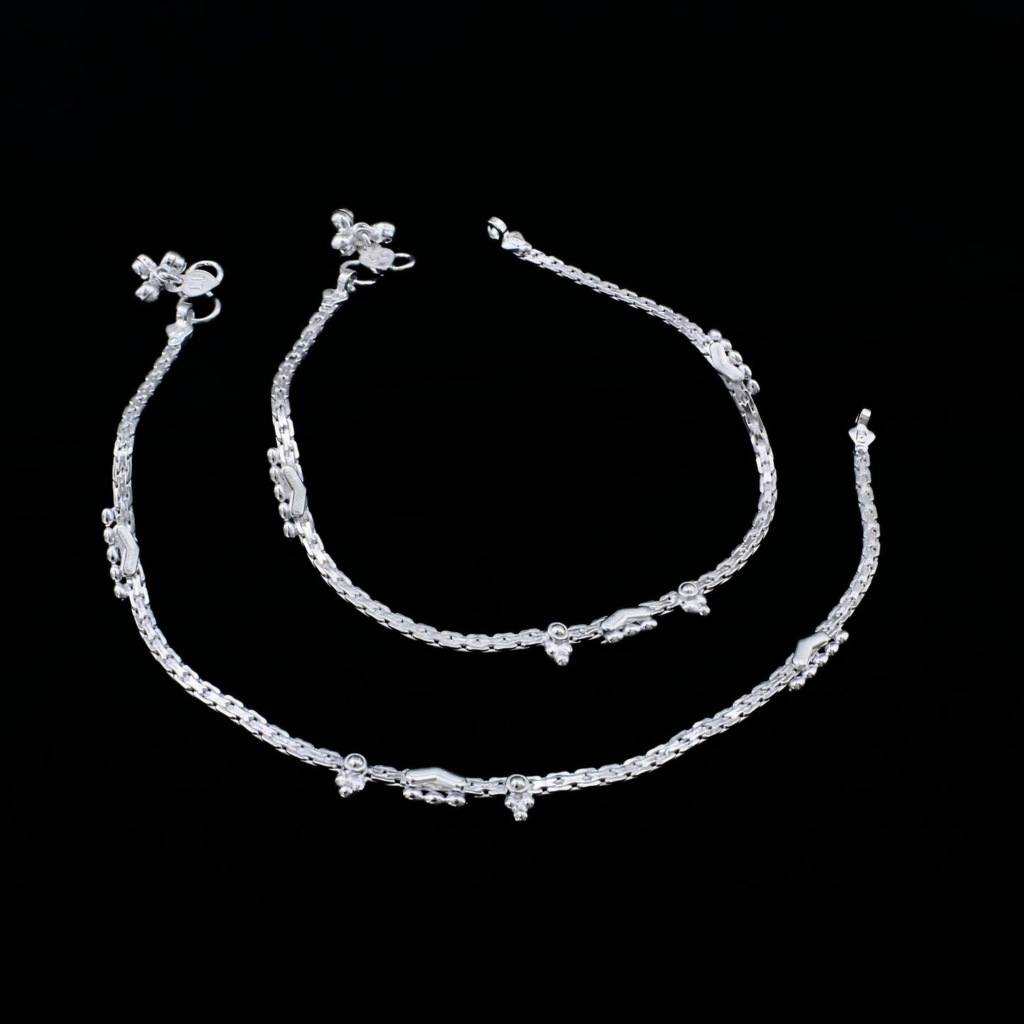 Traditional Real Silver Payal Anklet for Women - Pair