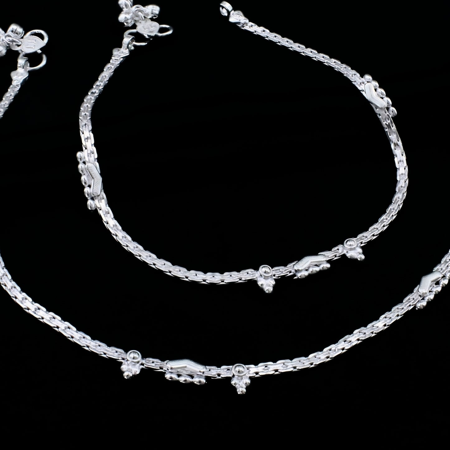 Traditional Real Silver Payal Anklet for Women - Pair