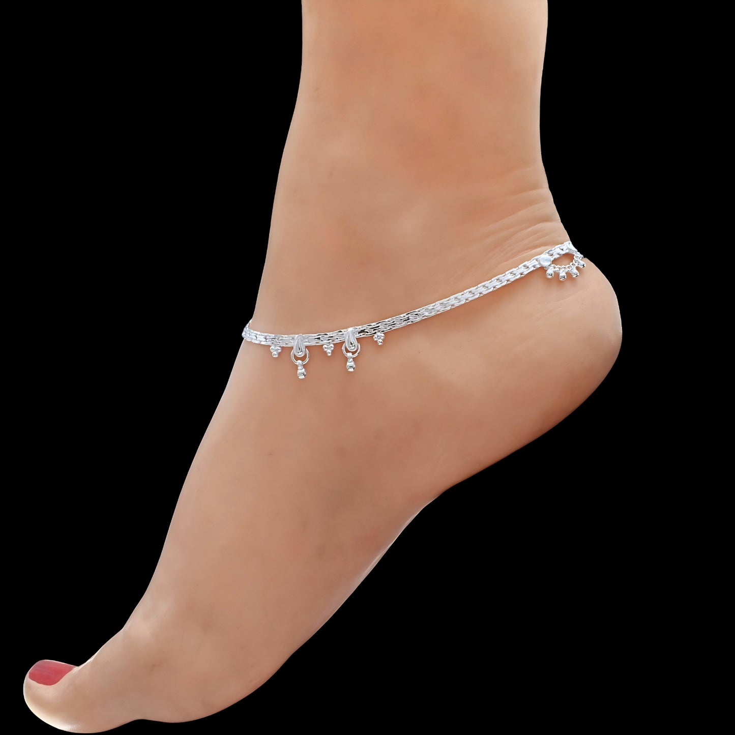 Real Silver Party Wear Chandi Ki Jhanjhar Anklet for Women - 10.3 in