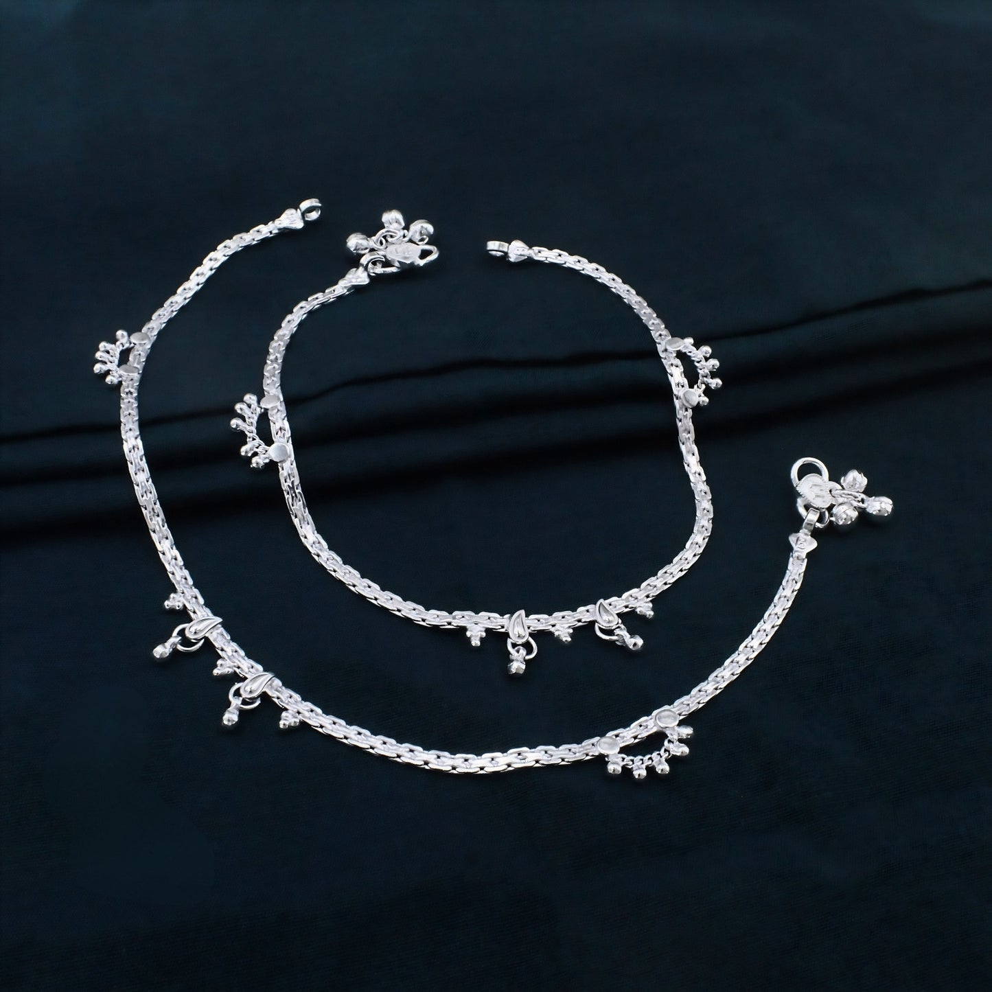 Real Silver Party Wear Chandi Ki Jhanjhar Anklet for Women - 10.3 in