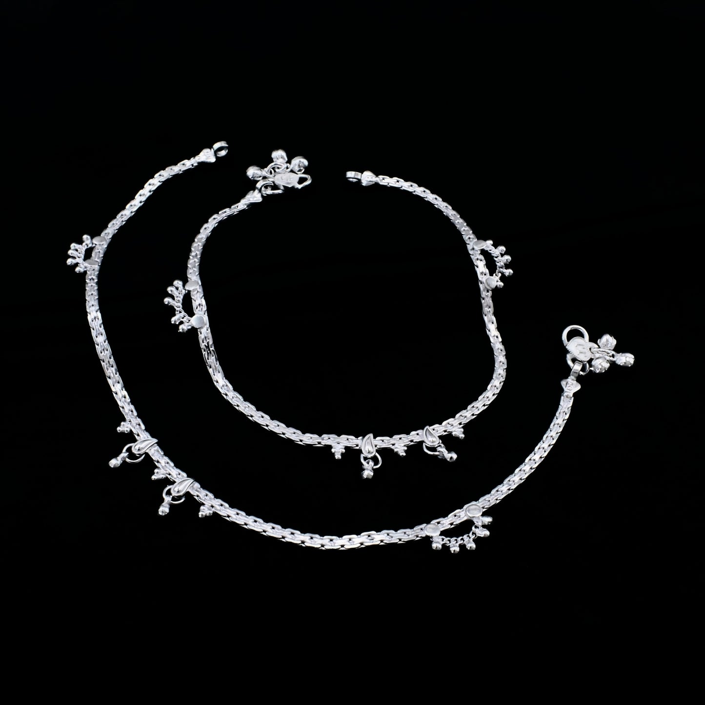Real Silver Party Wear Chandi Ki Jhanjhar Anklet for Women - 10.3 in