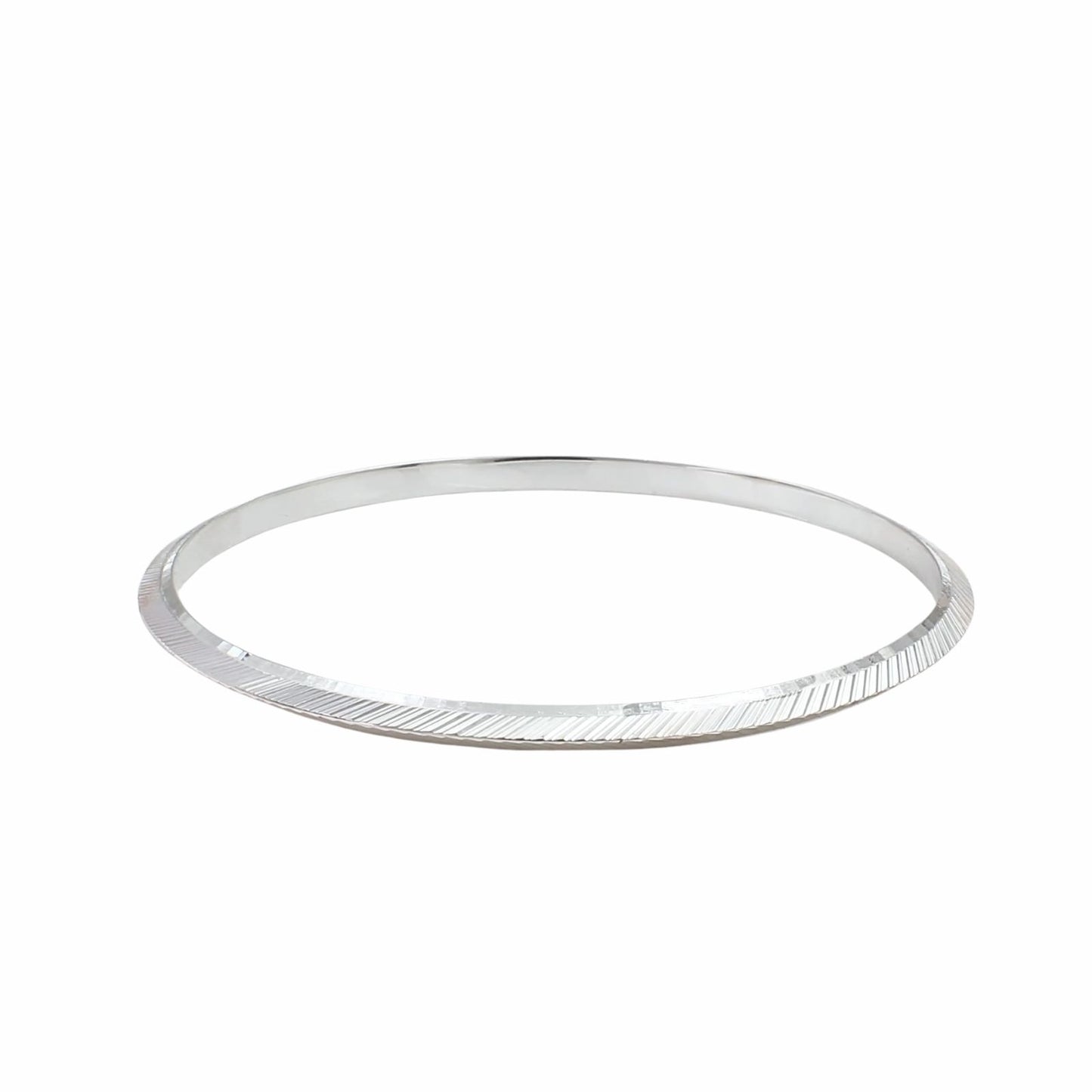 925 Real Silver elegant V Shape Men's Bangle Bracelet - 6.6 CM