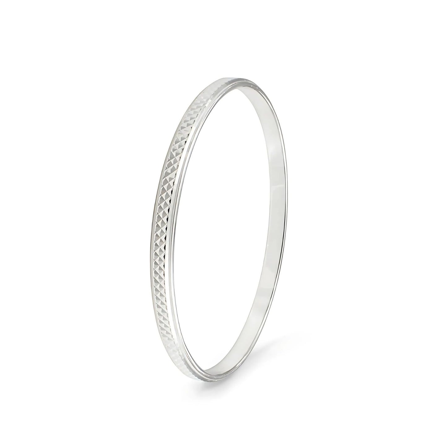 925 Real Silver Men's round elegant Bangle Bracelet