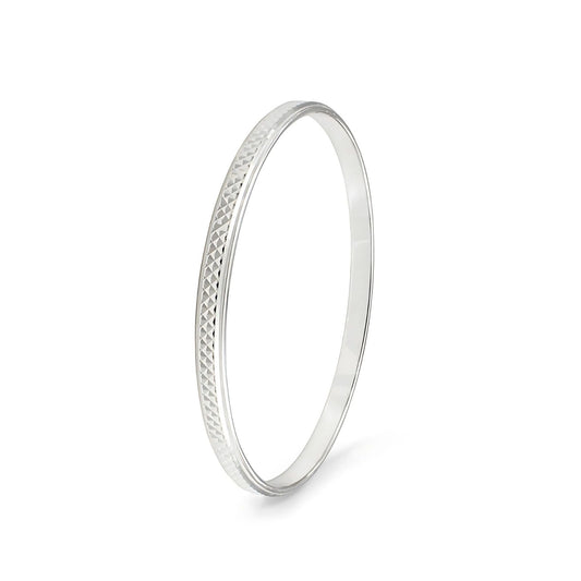 925 Real Silver Men's round elegant Bangle Bracelet