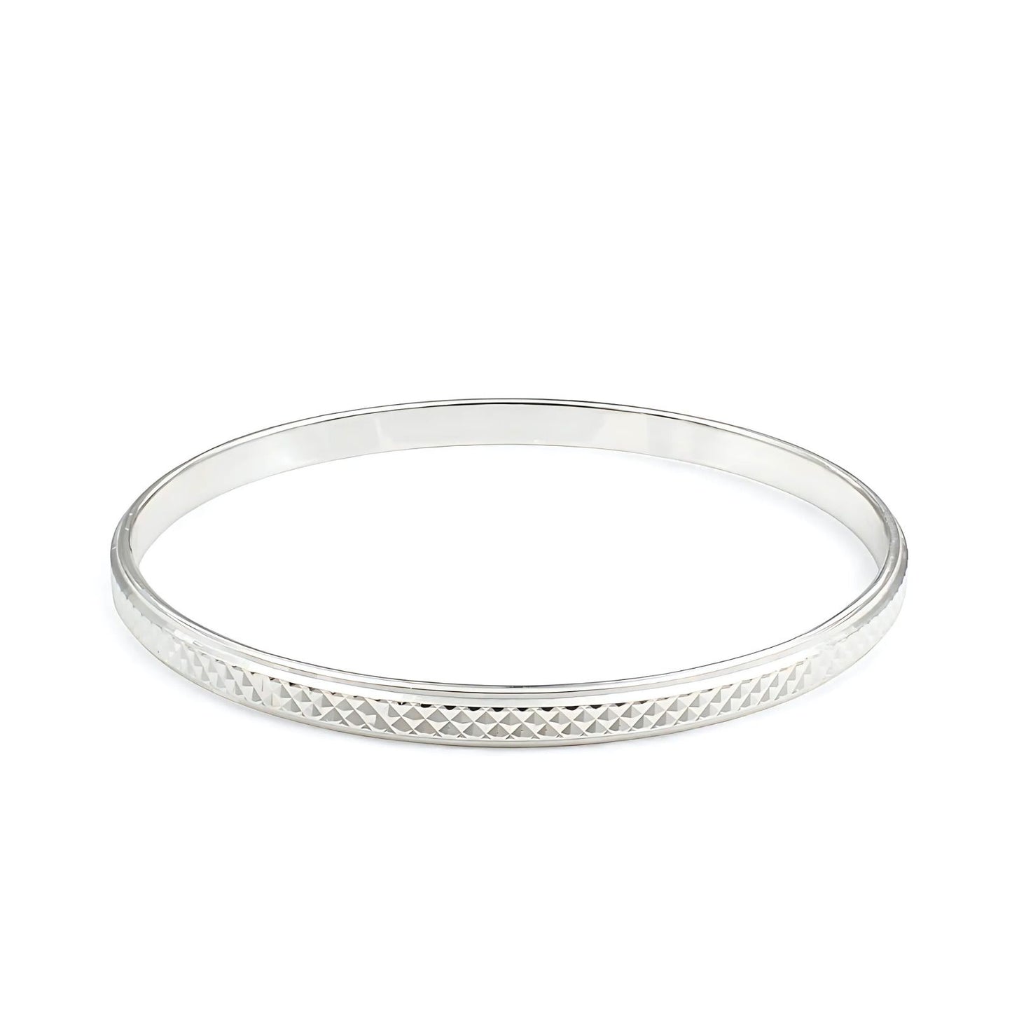 925 Real Silver Men's round elegant Bangle Bracelet