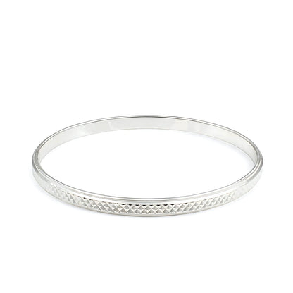 925 Real Silver Men's round elegant Bangle Bracelet