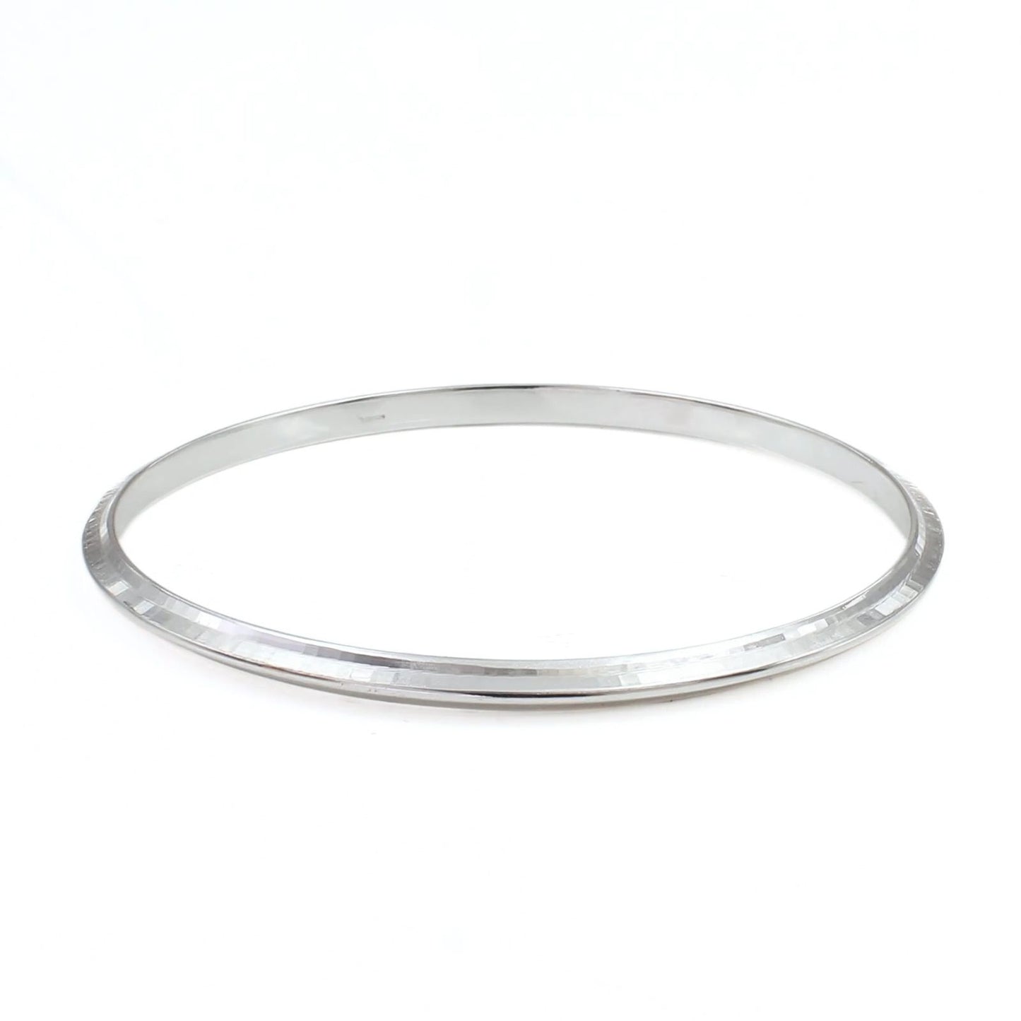 925 Real Silver V shaped Men's Bangle Bracelet - 6.6 CM
