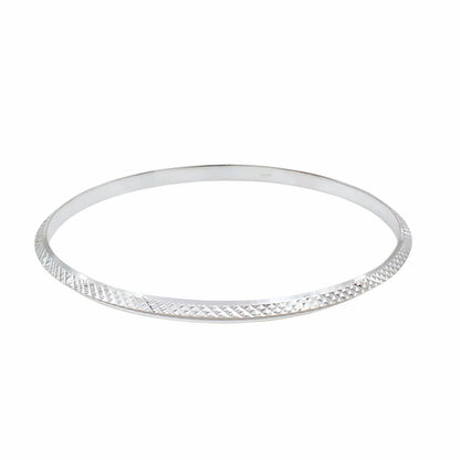 925 Real Silver V Shape Dotted Design Men's divine Bangle Bracelet - 6.8 CM