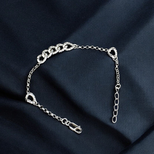 Amazing 925 Sterling Silver cable chain Bracelet for Girls