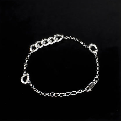 Amazing 925 Sterling Silver cable chain Bracelet for Girls
