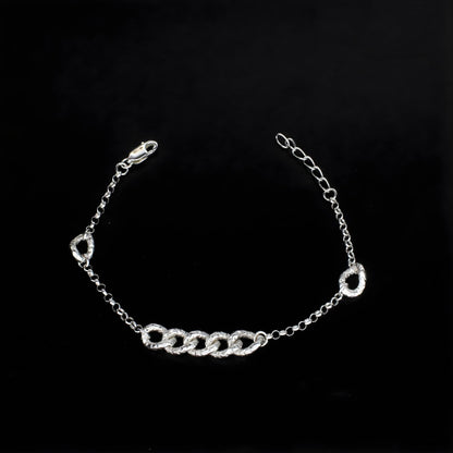 Amazing 925 Sterling Silver cable chain Bracelet for Girls