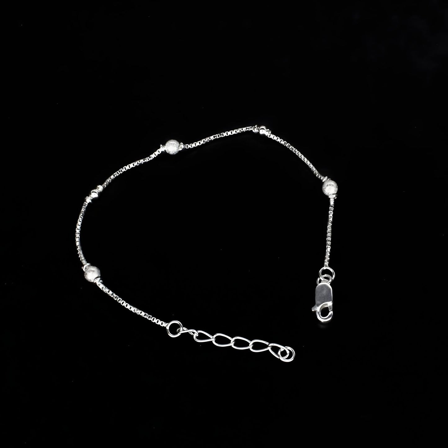 Elegant 925 Sterling Silver ball bead chain Bracelet for Girls