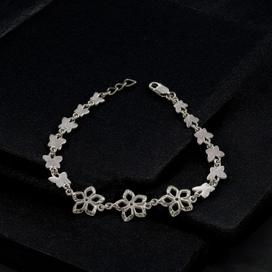 925 Sterling Silver Delicate Butterfly charms chain Bracelet for Girls