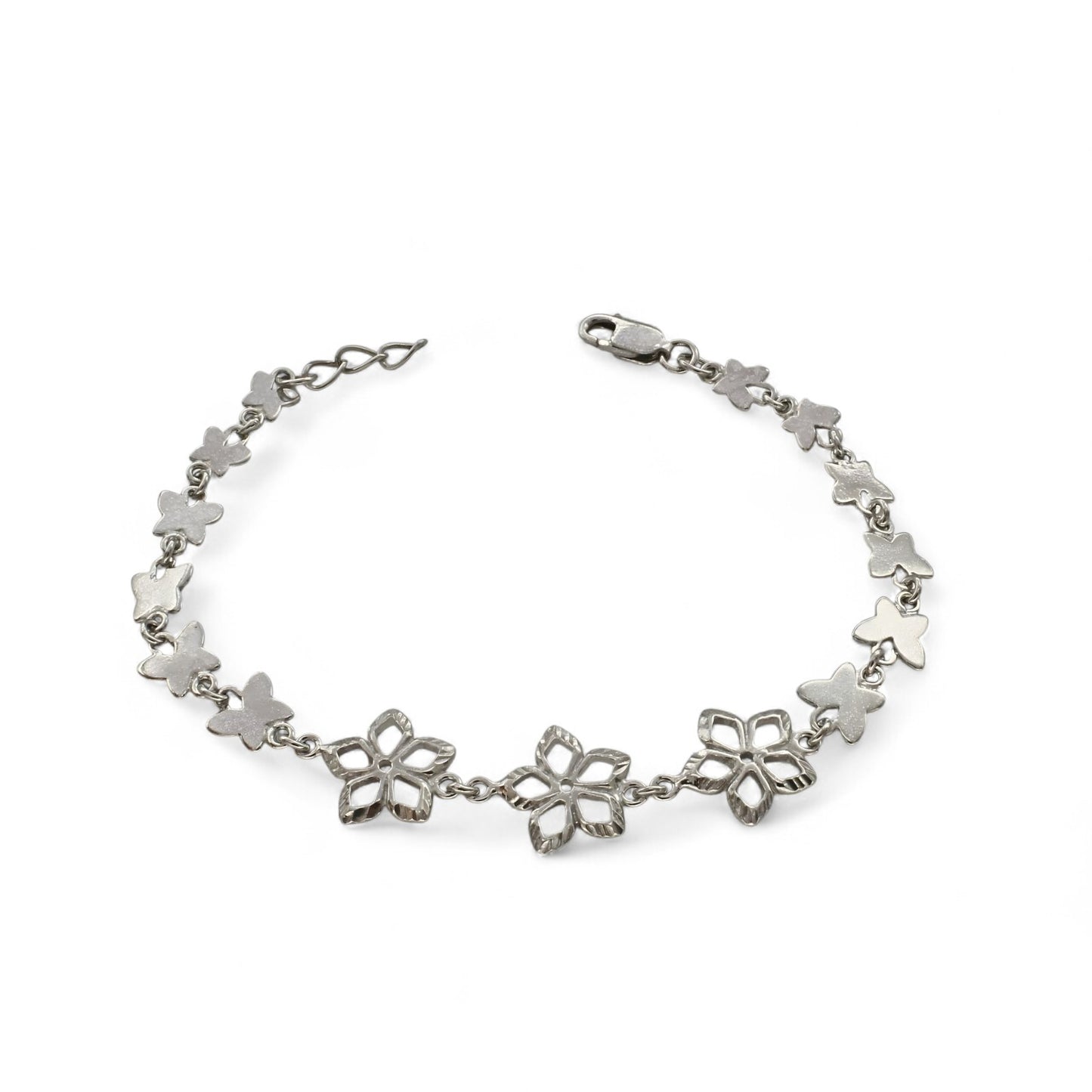 925 Sterling Silver Delicate Butterfly charms chain Bracelet for Girls