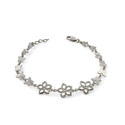 925 Sterling Silver Delicate Butterfly charms chain Bracelet for Girls