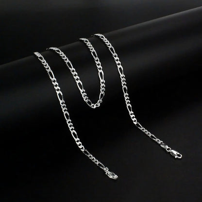 925 Sterling Silver daily wear figaro link Neck chain 20"