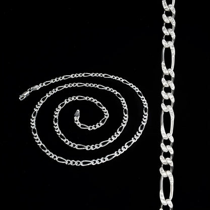 925 Sterling Silver daily wear figaro link Neck chain 20"