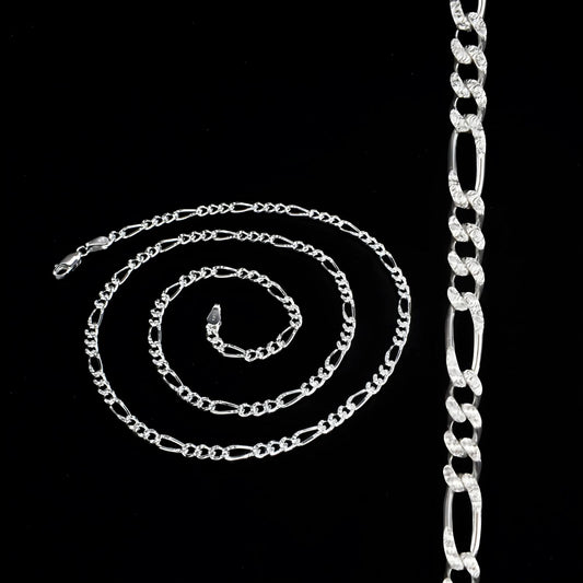 925 Sterling Silver daily wear figaro link Neck chain 20"