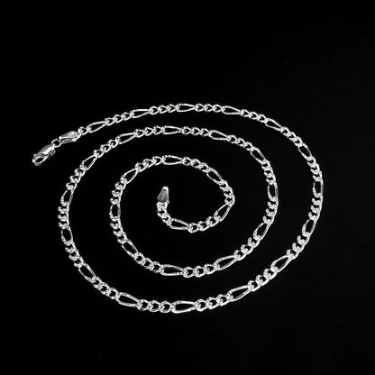 925 Sterling Silver daily wear figaro link Neck chain 20"
