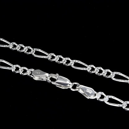 925 Sterling Silver daily wear figaro link Neck chain 20"