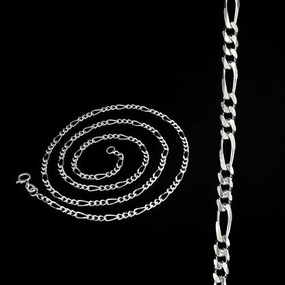925 Sterling Silver figaro Neck chain 18"