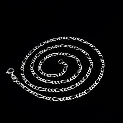 925 Sterling Silver figaro Neck chain 18"