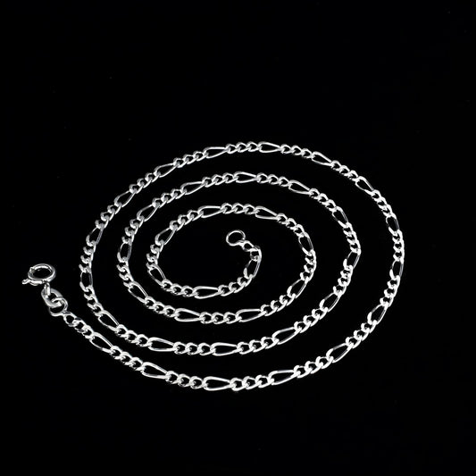 925 Sterling Silver figaro Neck chain 18"