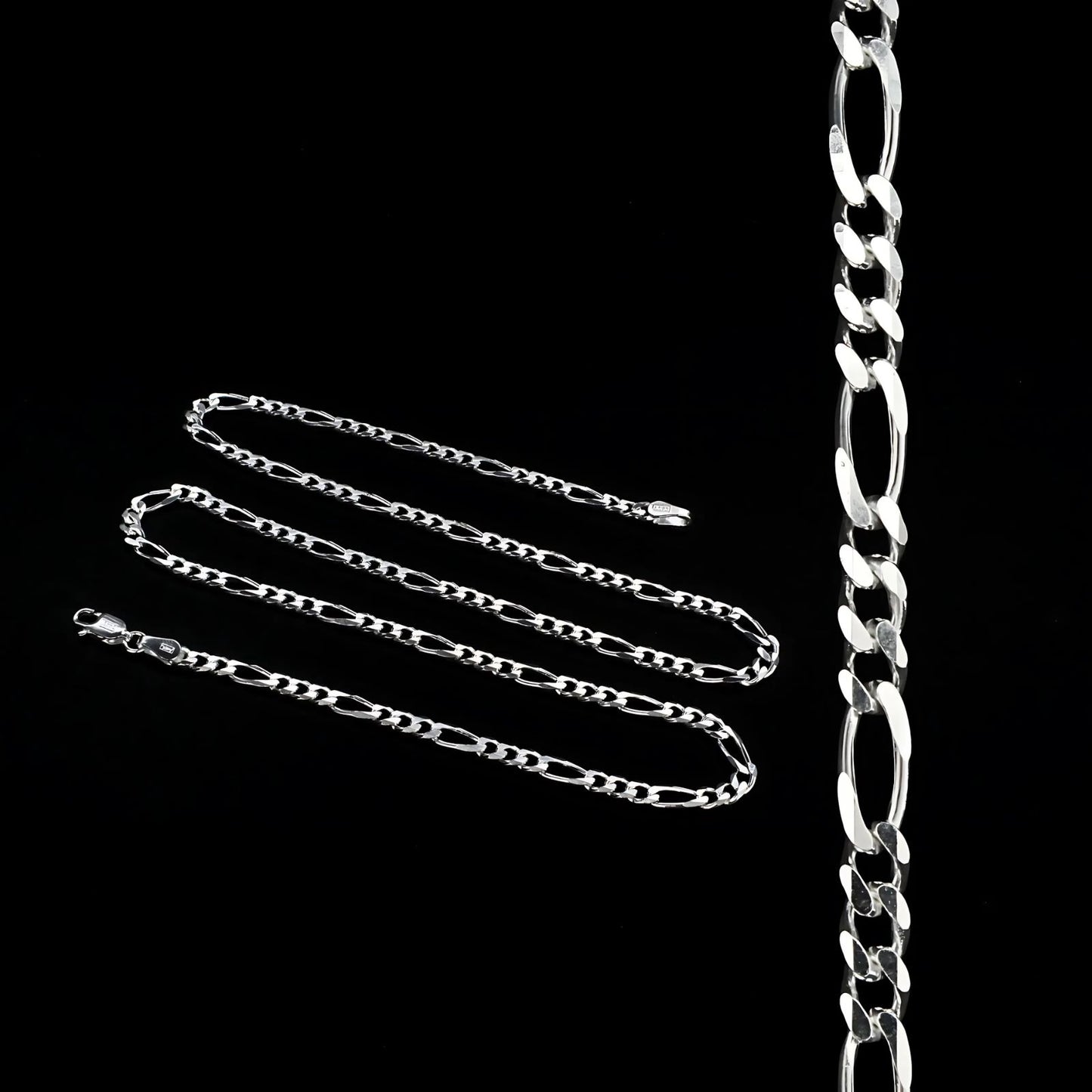 925 Sterling Silver regular wear figaro Neck chain 20"