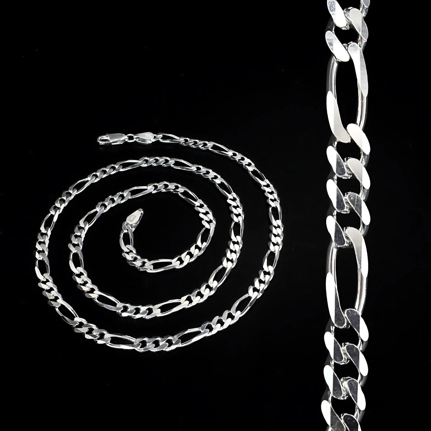 925 Sterling Silver excellent gifting Figaro Link Neck chain 24"