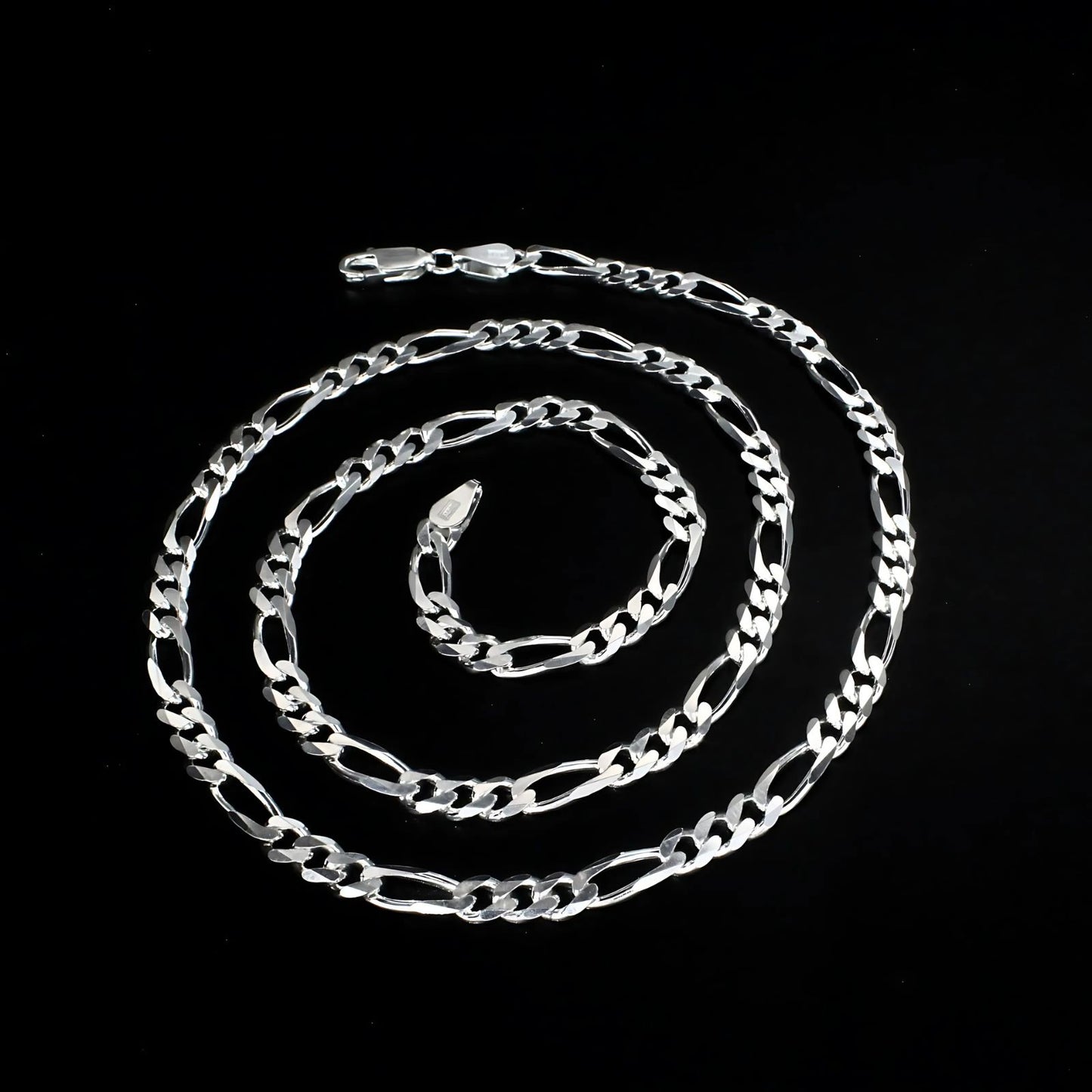925 Sterling Silver excellent gifting Figaro Link Neck chain 24"