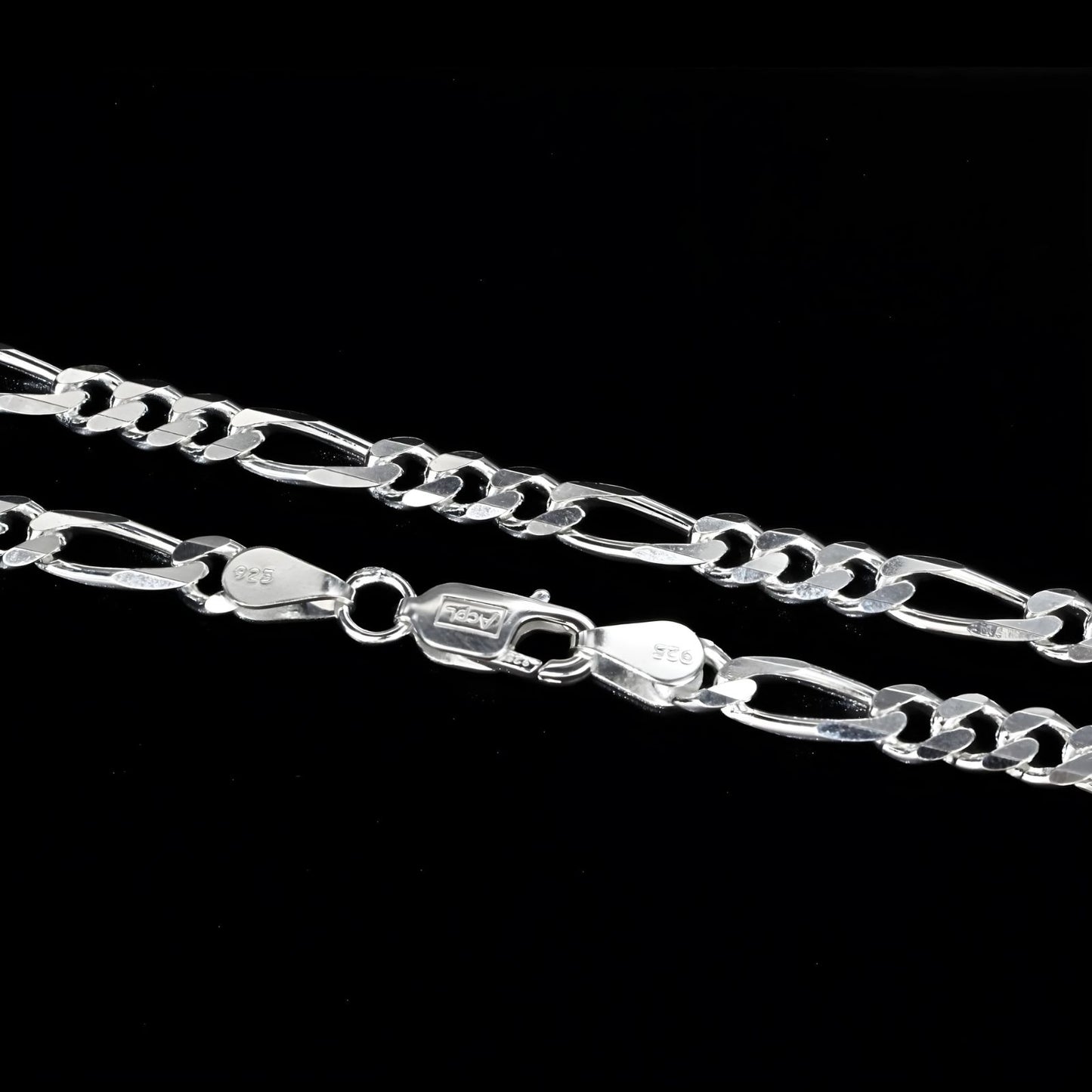 925 Sterling Silver excellent gifting Figaro Link Neck chain 24"