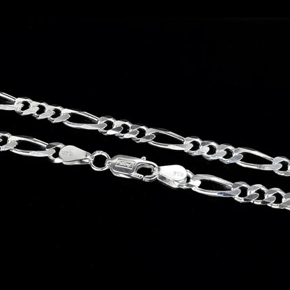925 Sterling Silver excellent gifting Figaro Link Neck chain 24"