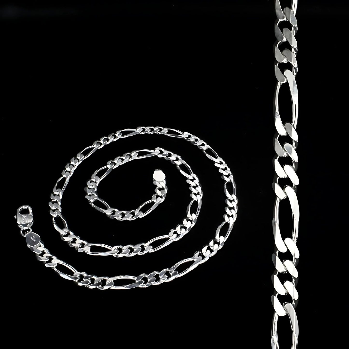 925 Sterling Silver gorgeous Figaro Link Neck chain 24"
