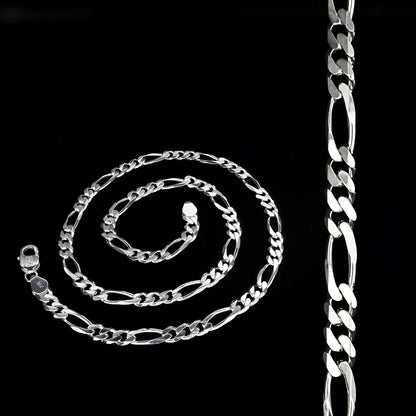925 Sterling Silver gorgeous Figaro Link Neck chain 24"