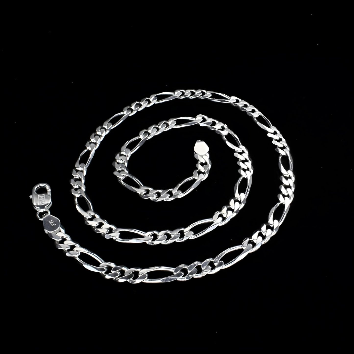 925 Sterling Silver gorgeous Figaro Link Neck chain 24"