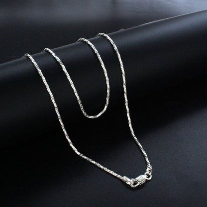 Real Silver women twisted Neck chain 24"