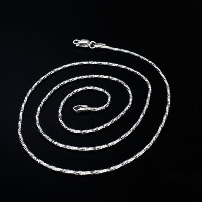 Real Silver women twisted Neck chain 24"