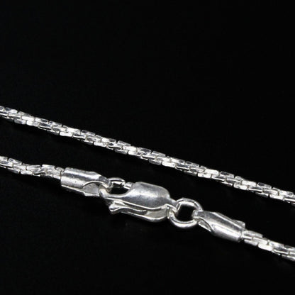 Real Silver women twisted Neck chain 24"